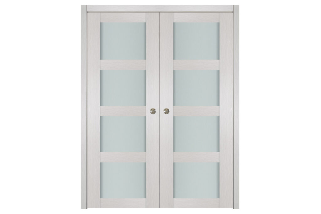 Nova 4 Lite White Wenge Wood Laminated Modern Interior Door - Double Pocket