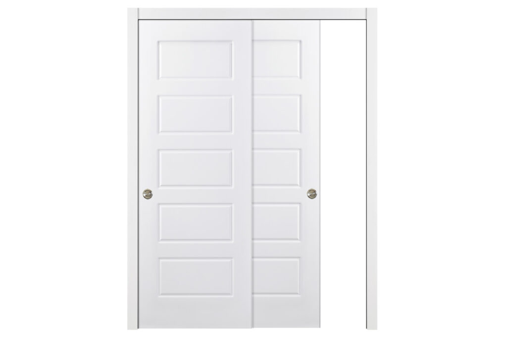 Nova 5 Panel Soft White Laminated Traditional interior Door - Bypass Door