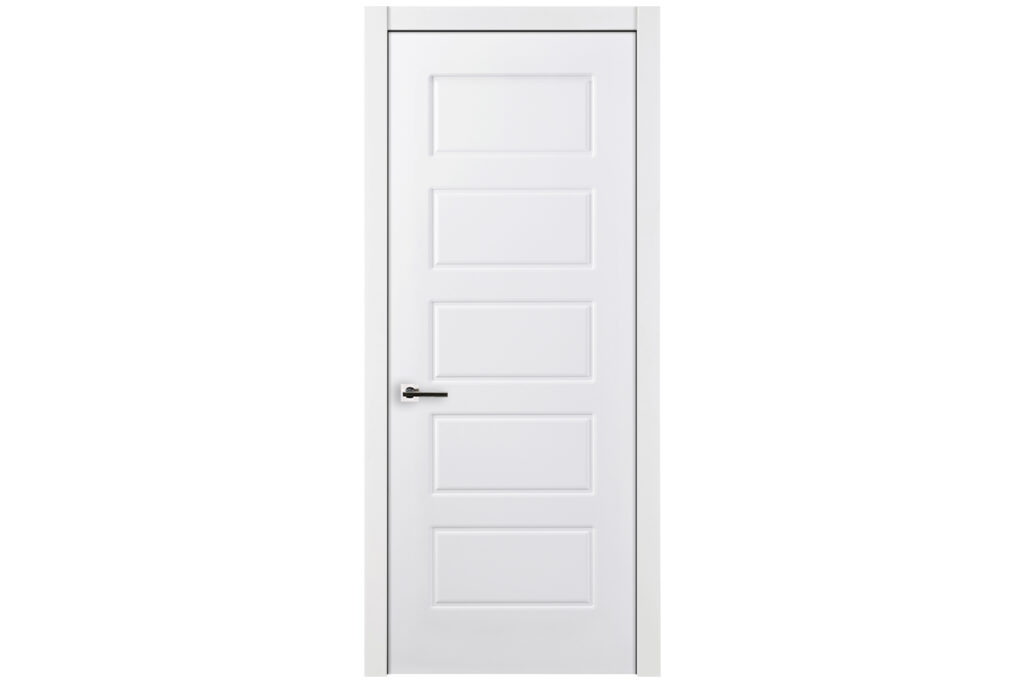 Nova 5 Panel Soft White Laminated Traditional interior Door - Single Door