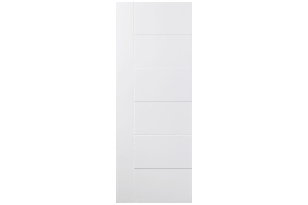Nova Groove Soft White Laminated Traditional interior Door - Slab