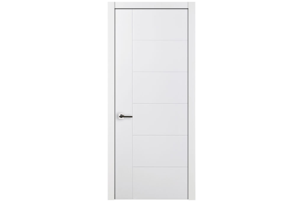 Nova Groove Soft White Laminated Traditional interior Door - Single Door