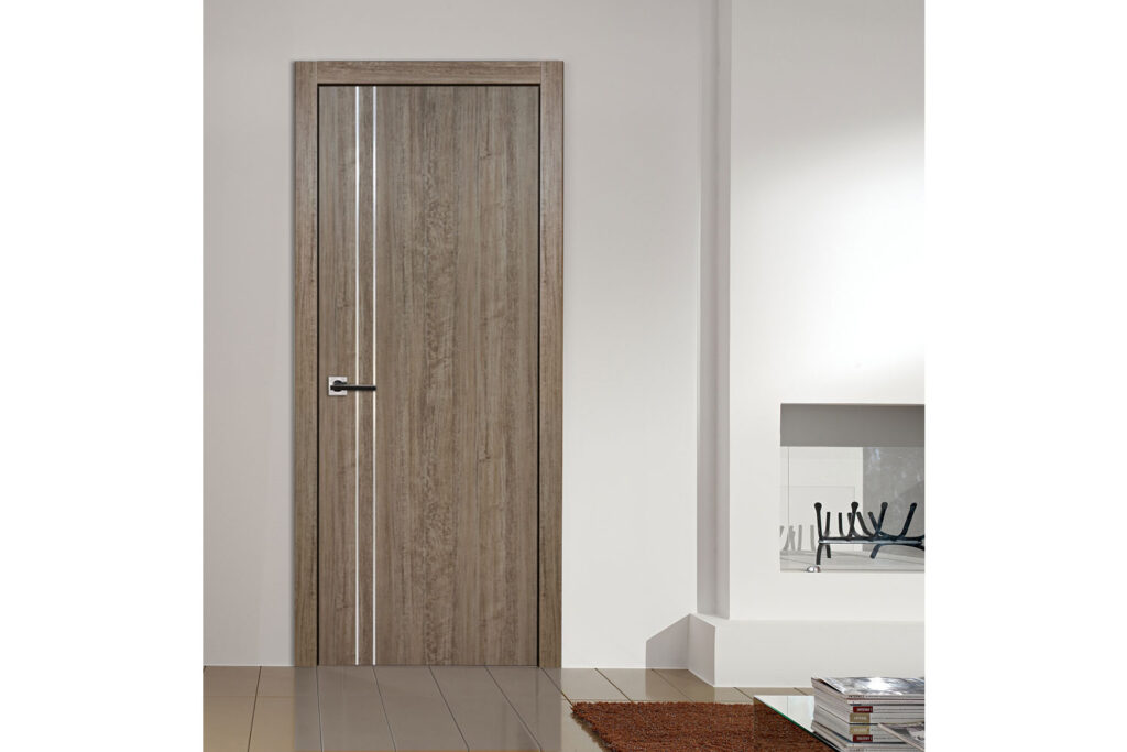 Nova HG-002V Dark Aloe Wood Laminated Modern Interior Door