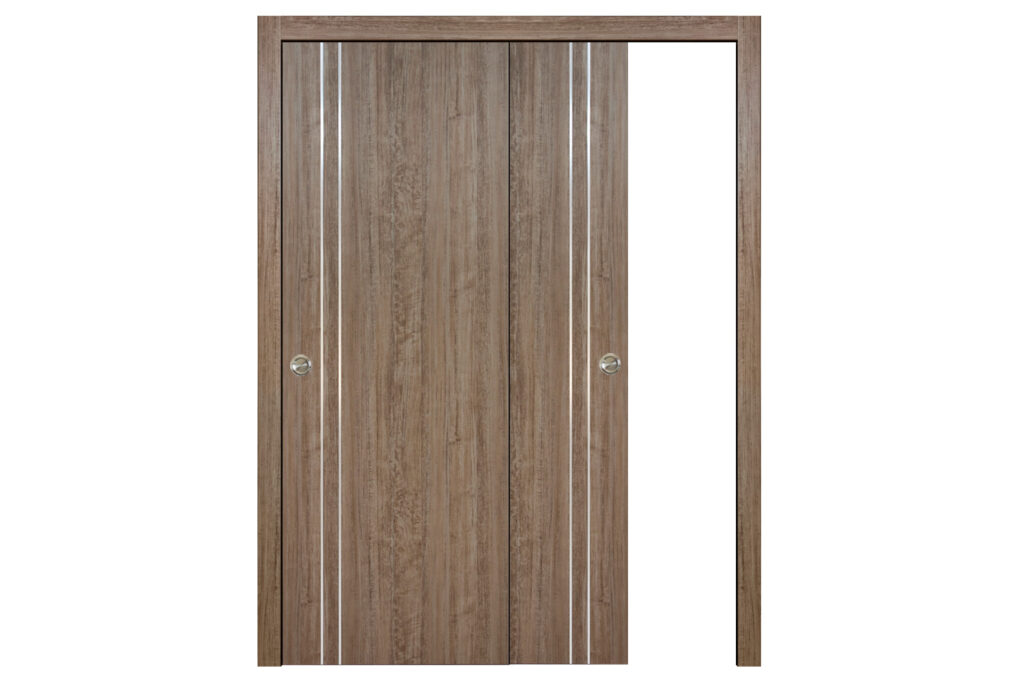 Nova HG-002V Dark Aloe Wood Laminated Modern Interior Door - Bypass Door