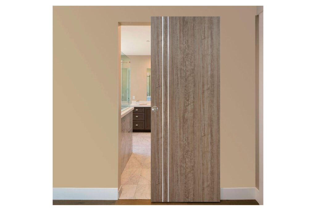 Nova HG-002V Dark Aloe Wood Laminated Modern Interior Door - Magic Door