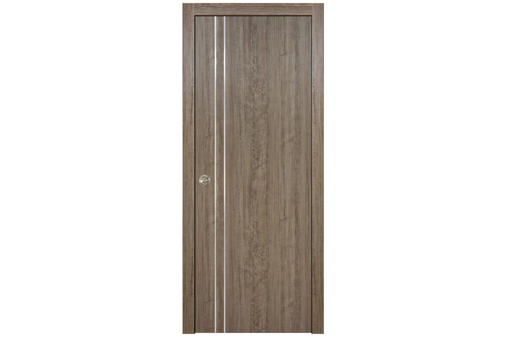 Nova HG-002V Dark Aloe Wood Laminated Modern Interior Door - Single Pocket