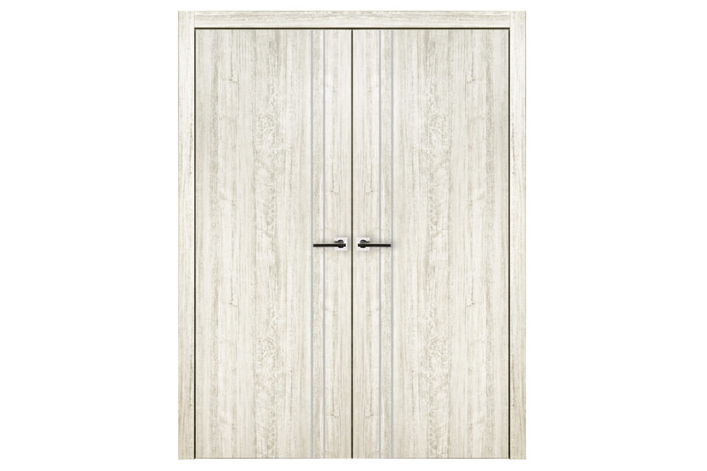 Nova HG-002V Light Aloe Wood Laminated Modern Interior Door - Double Door