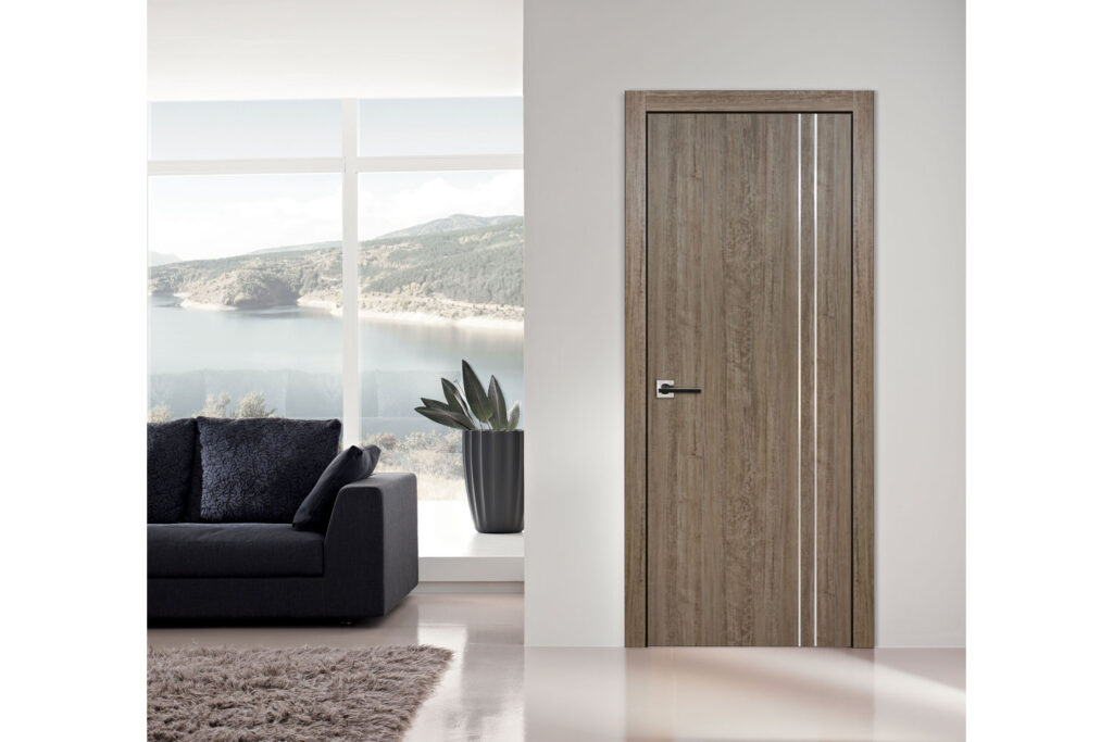 Nova HG-002VR Dark Aloe Wood Laminated Modern Interior Door