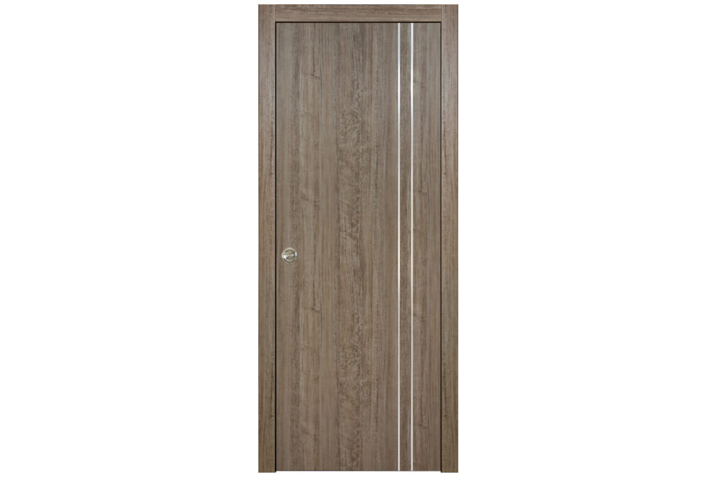 Nova HG-002VR Dark Aloe Wood Laminated Modern Interior Door - Single Pocket