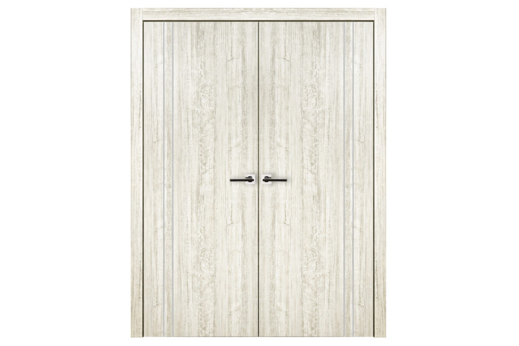 Nova HG-002VR Light Aloe Wood Laminated Modern Interior Door - Double Door
