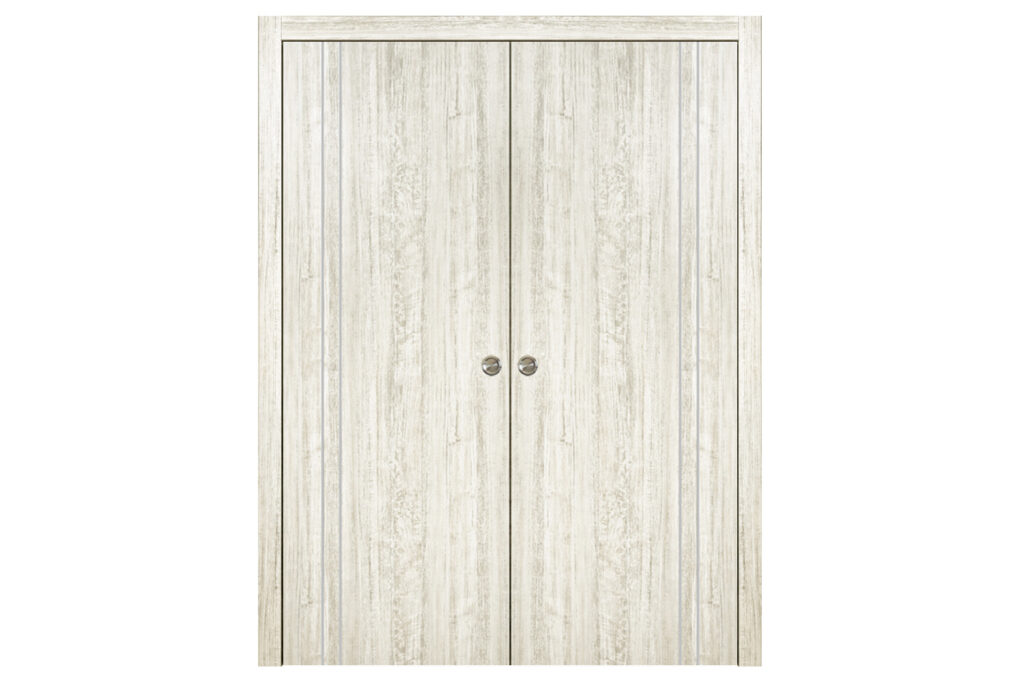 Nova HG-002VR Light Aloe Wood Laminated Modern Interior Door - Double Pocket