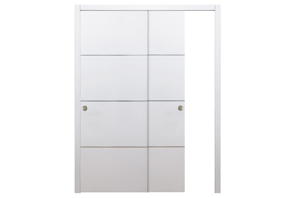 Nova HG-008 White Drawing Laminated Modern Interior Door - Bypass Door