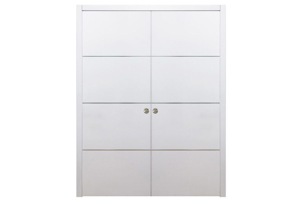 Nova HG-008 White Drawing Laminated Modern Interior Door - Double Pocket