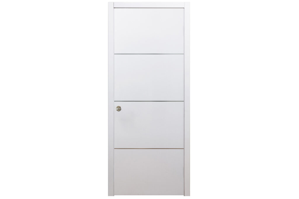 Nova HG-008 White Drawing Laminated Modern Interior Door - Single Pocket