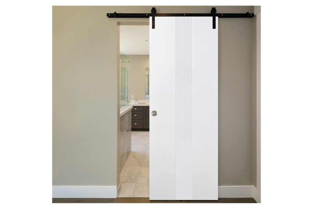 Nova M-34 Soft White Laminated Modern Interior Door - Barn Door