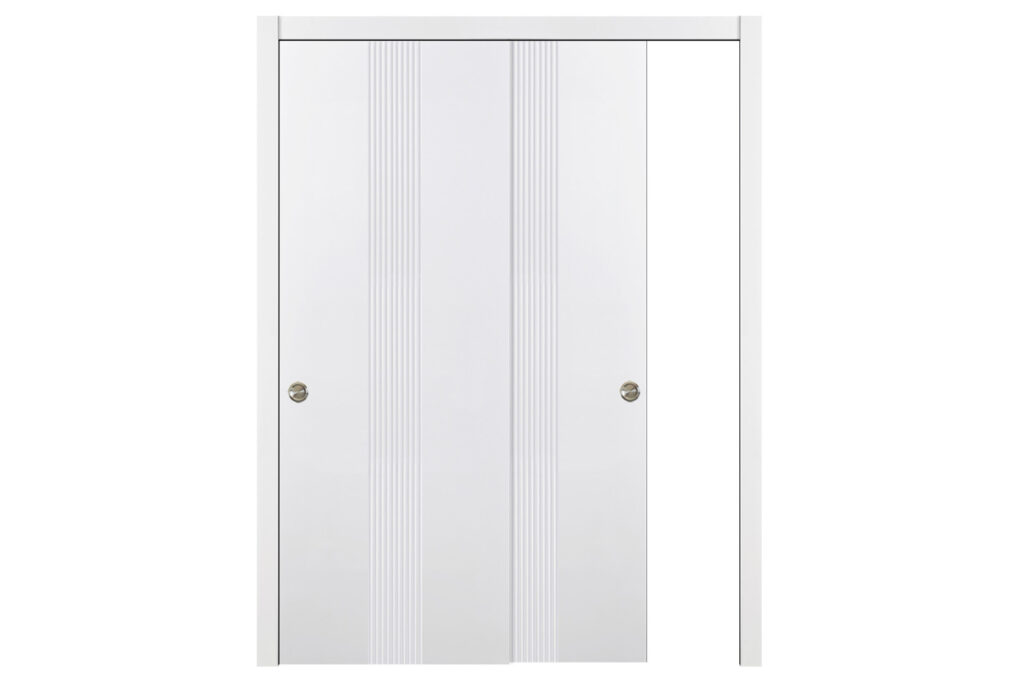 Nova M-34 Soft White Laminated Modern Interior Door - Bypass Door