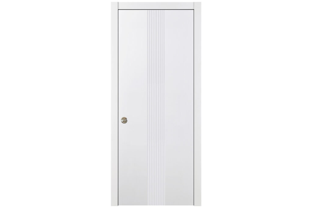 Nova M-34 Soft White Laminated Modern Interior Door - Single Pocket