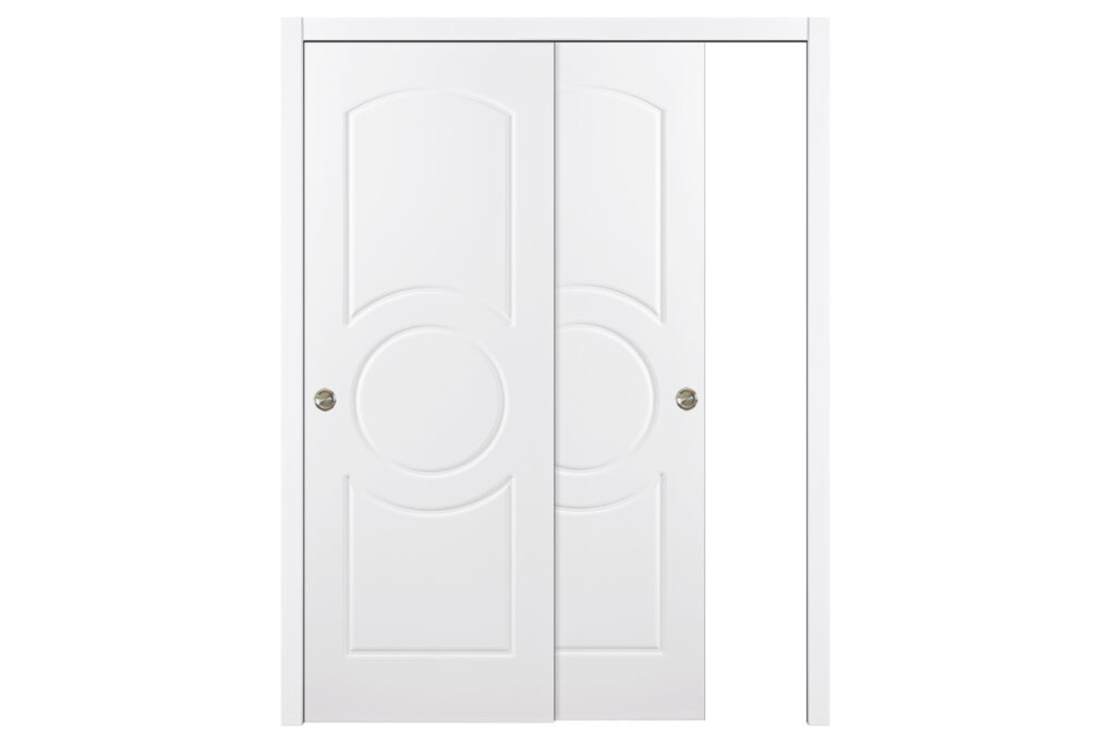 Nova Ovalo Soft White Laminated Traditional interior Door - Bypass Door