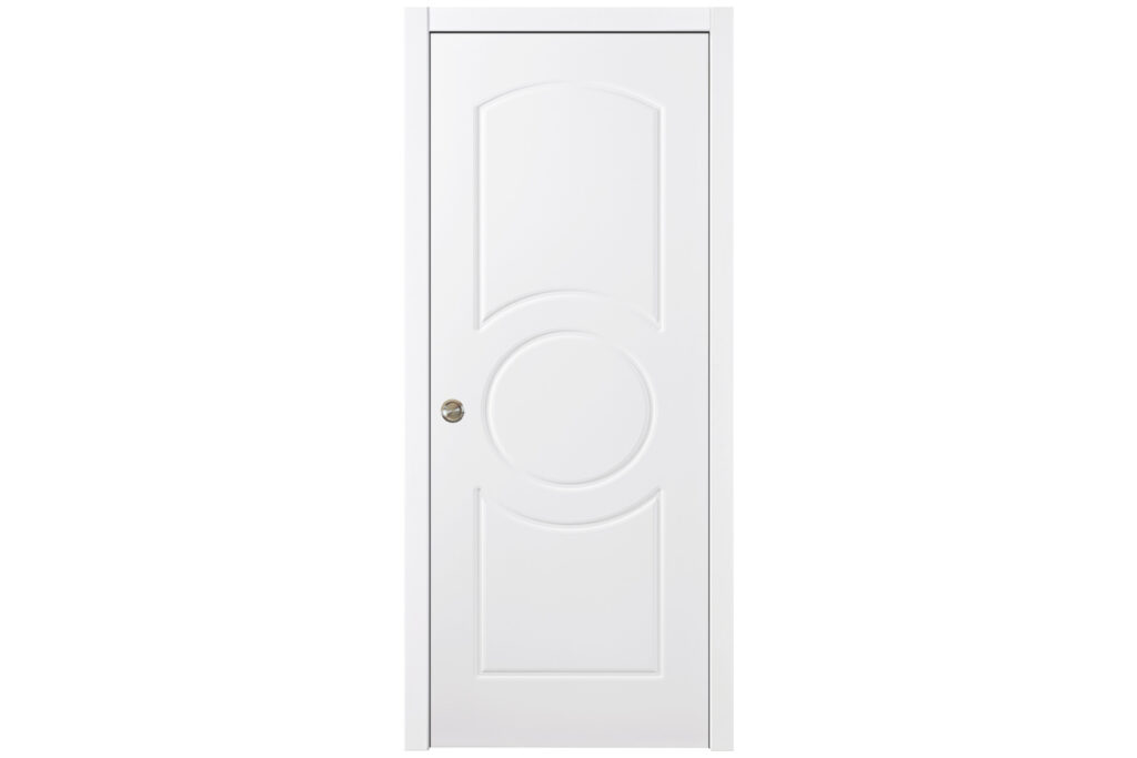 Nova Ovalo Soft White Laminated Traditional interior Door - Single Pocket