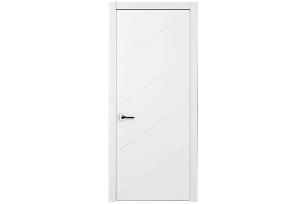 Nova Slant Soft White Laminated Traditional interior Door - Single Door