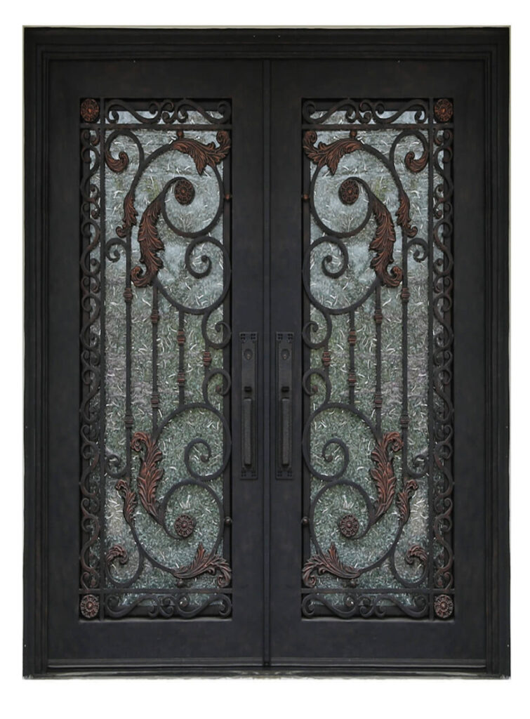 Nova Royal Series Wrought Iron Custom Exterior Door Style 006