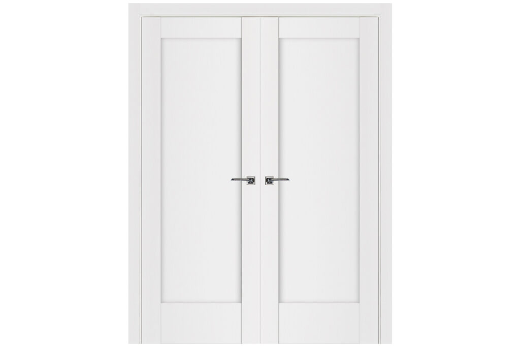 Nova Stile 059 Soft White Laminated Modern Interior Door - Double Door