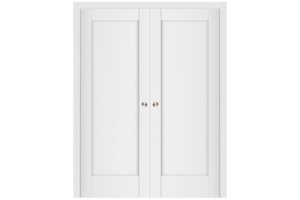 Nova Stile 059 Soft White Laminated Modern Interior Door - Double Pocket