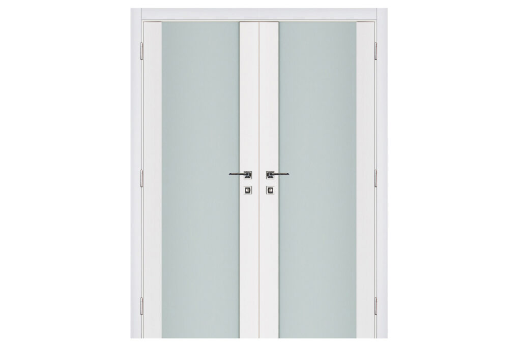 Nova Triplex 001 Soft White Laminated Modern Interior Door - Double Door