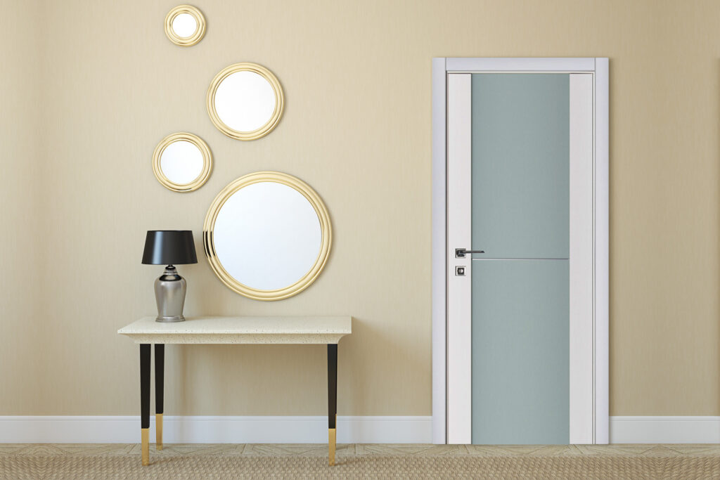 Nova Triplex 002 Soft White Laminated Modern Interior Door