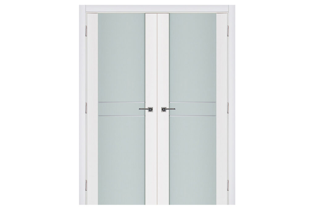 Nova Triplex 003 Soft White Laminated Modern Interior Door - Double Door