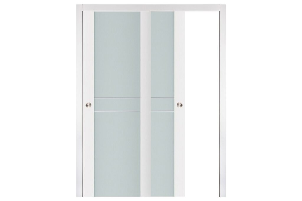 Nova Triplex 003 Soft White Laminated Modern Interior Door - Barn Door