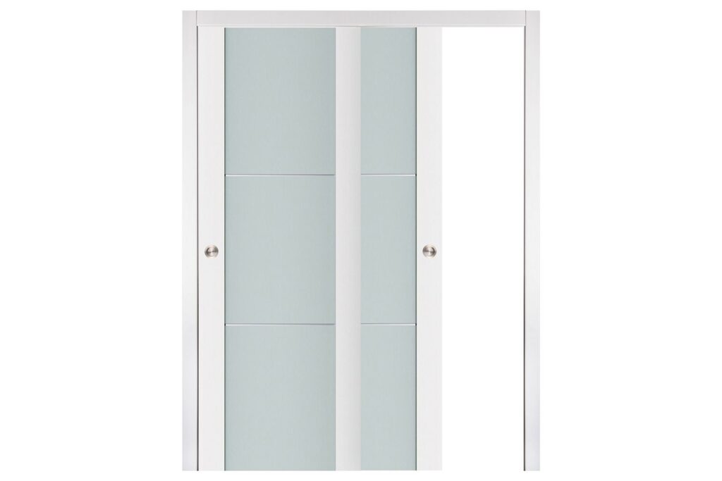 Nova Triplex 004 Soft White Laminated Modern Interior Door - Bypass Door