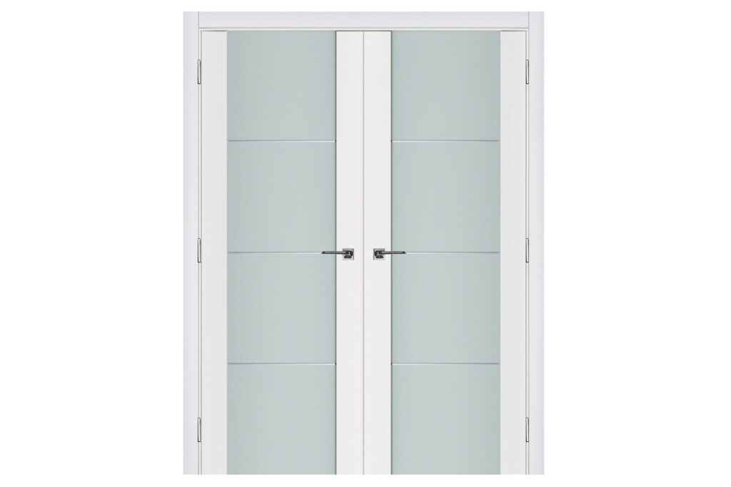 Nova Triplex 006 Soft White Laminated Modern Interior Door - Double Door