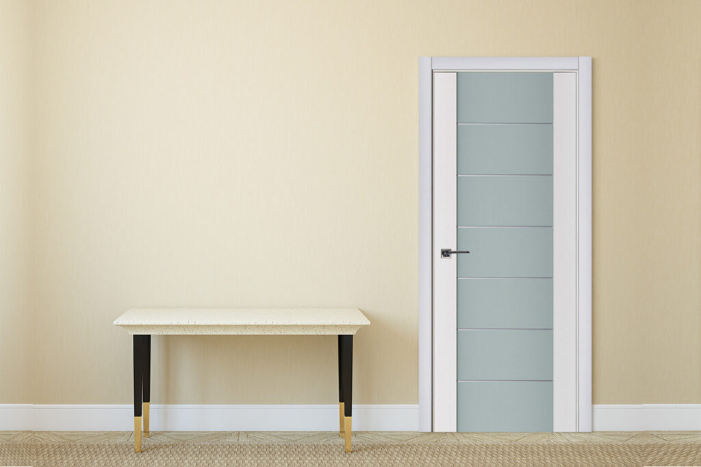 Nova Triplex 009 Soft White Laminated Modern Interior Door