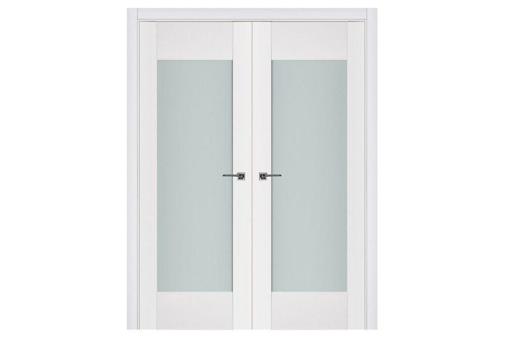 Nova Triplex 012 Soft White Laminated Modern Interior Door - Double Door