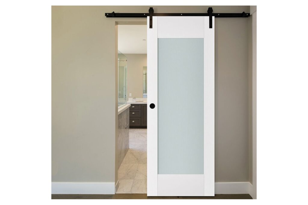 Nova Triplex 012 Soft White Laminated Modern Interior Door - Barn Door