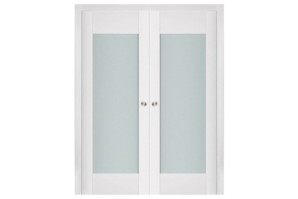 Nova Triplex 012 Soft White Laminated Modern Interior Door - Double Pocket