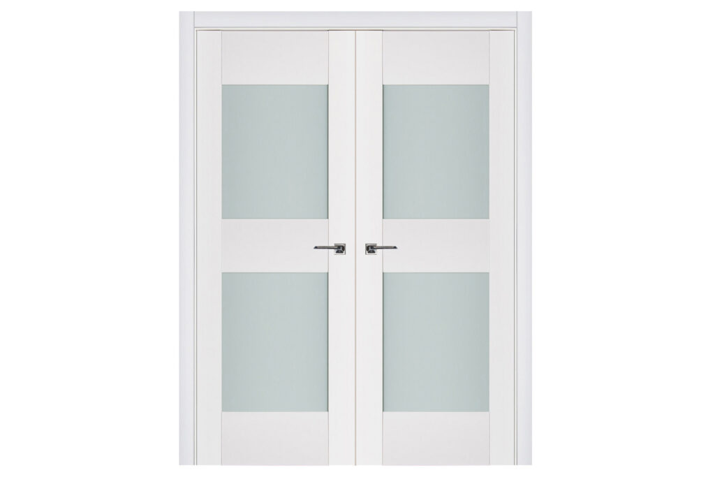 Nova Triplex 013 Soft White Laminated Modern Interior Door - Double Door