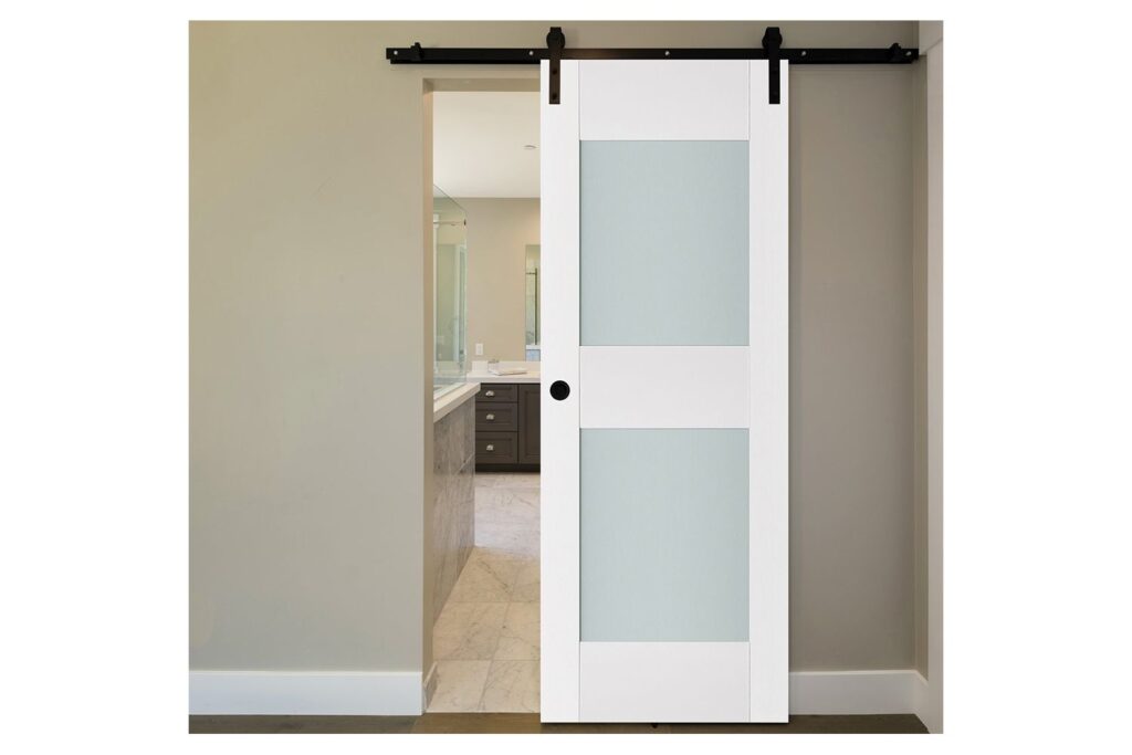 Nova Triplex 013 Soft White Laminated Modern Interior Door - Barn Door