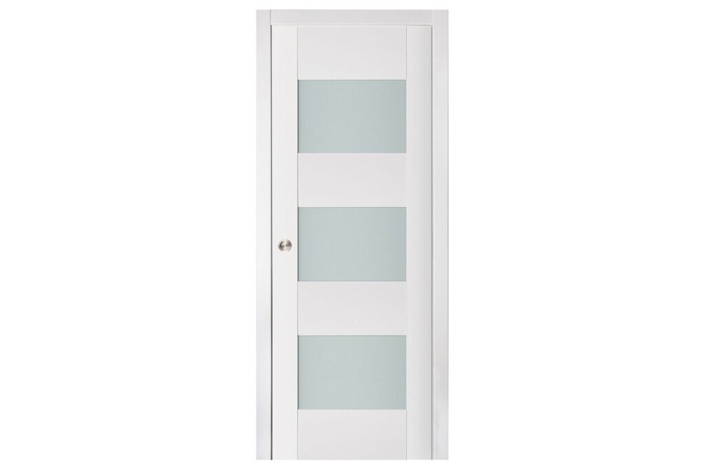 Nova Triplex 015 Soft White Laminated Modern Interior Door - Single Pocket