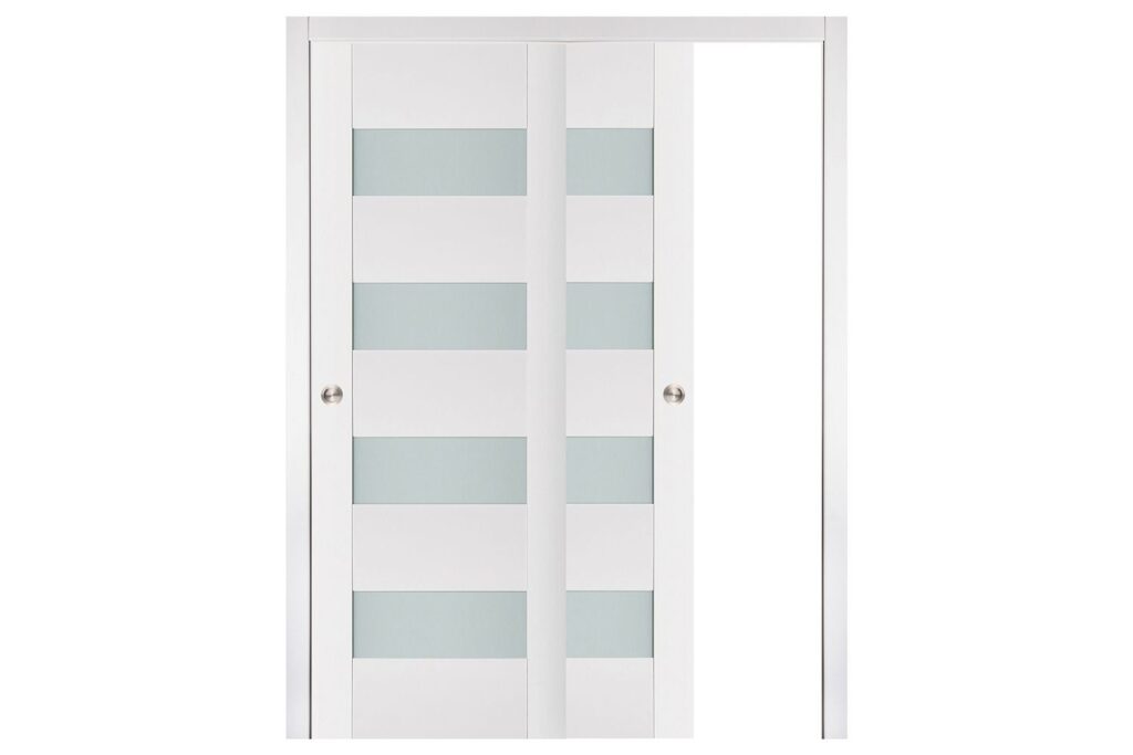 Nova Triplex 017 Soft White Laminated Modern Interior Door - Bypass Door