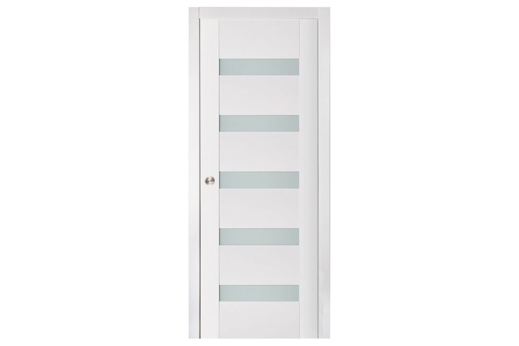 Nova Triplex 018 Soft White Laminated Modern Interior Door - Single Pocket
