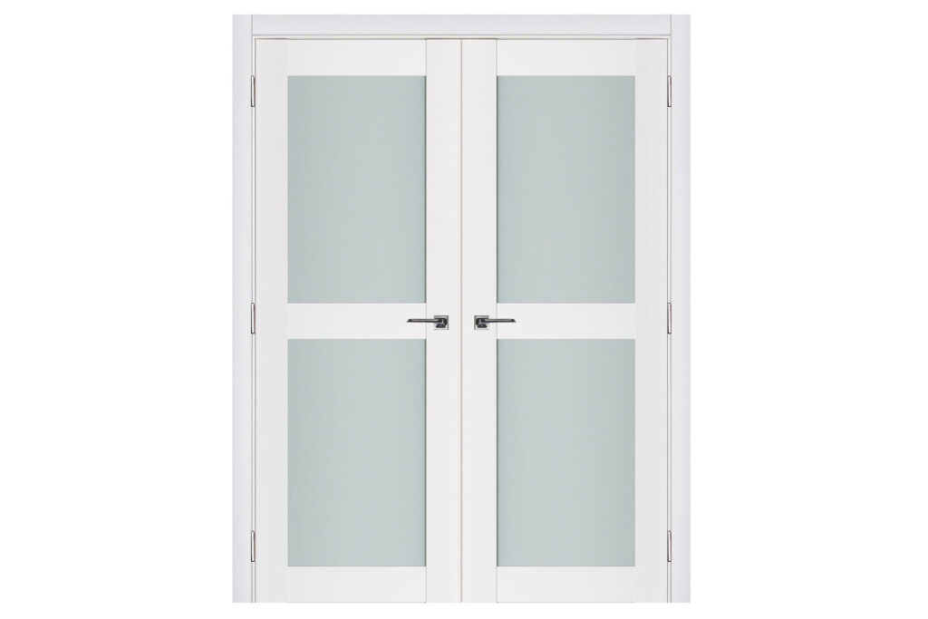 Nova Triplex 020 Soft White Laminated Modern Interior Door - Double Door