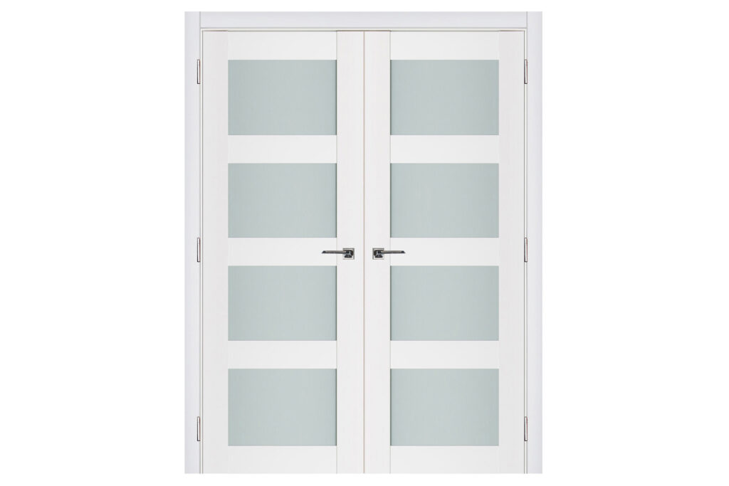 Nova Triplex 021 Soft White Laminated Modern Interior Door - Double Door
