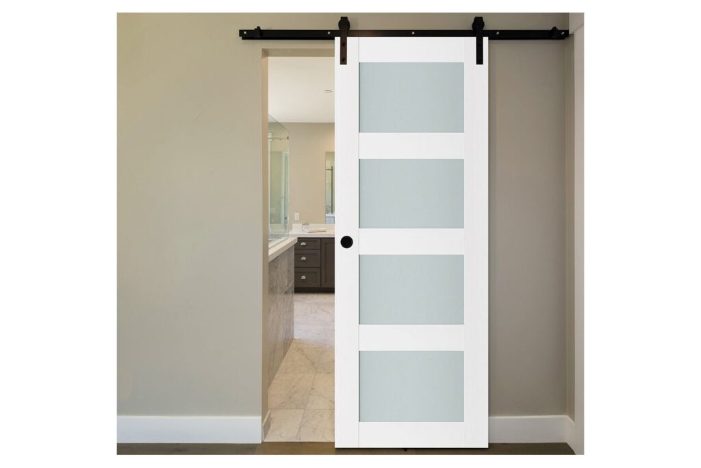 Nova Triplex 021 Soft White Laminated Modern Interior Door - Barn Door