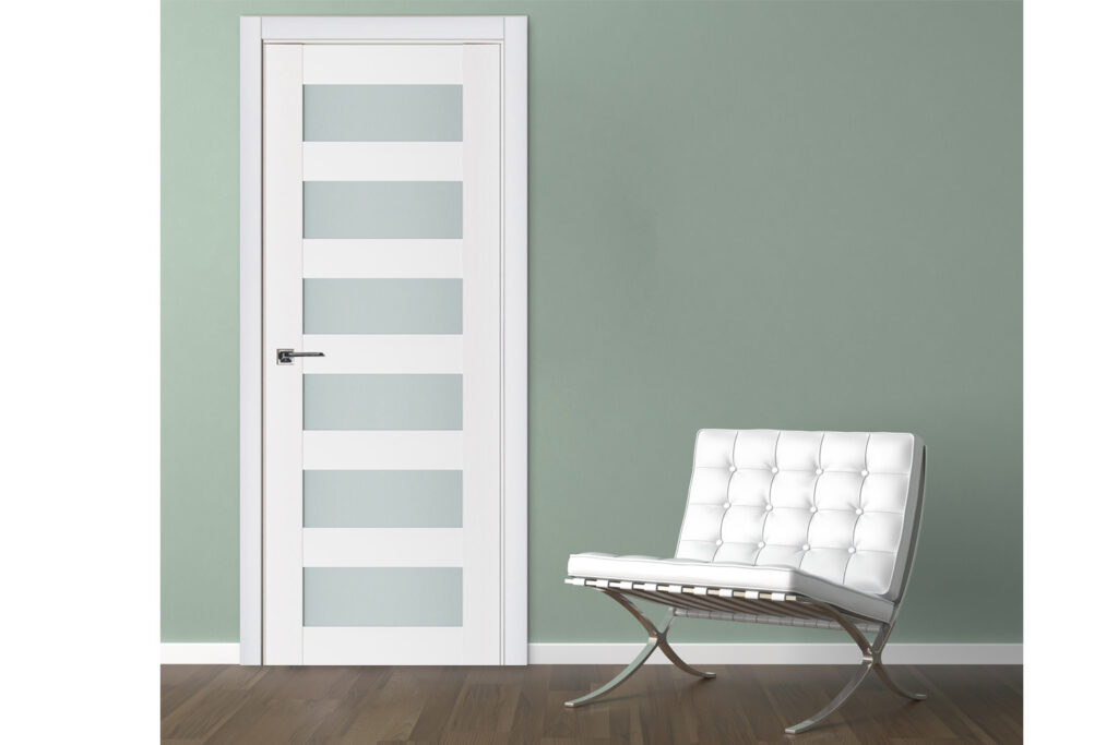 Nova Triplex 023 Soft White Laminated Modern Interior Door