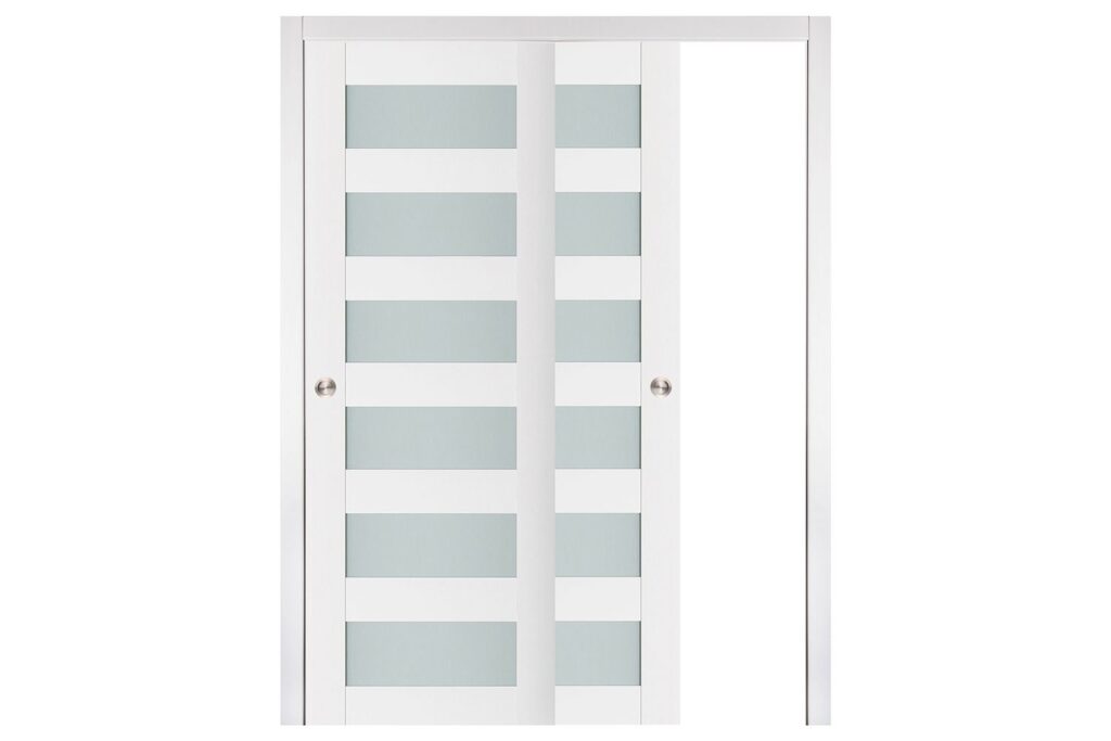 Nova Triplex 023 Soft White Laminated Modern Interior Door - Bypass Door