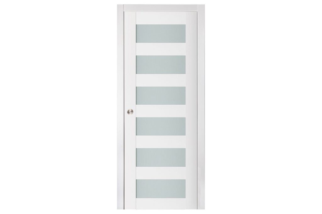 Nova Triplex 023 Soft White Laminated Modern Interior Door - Single Pocket