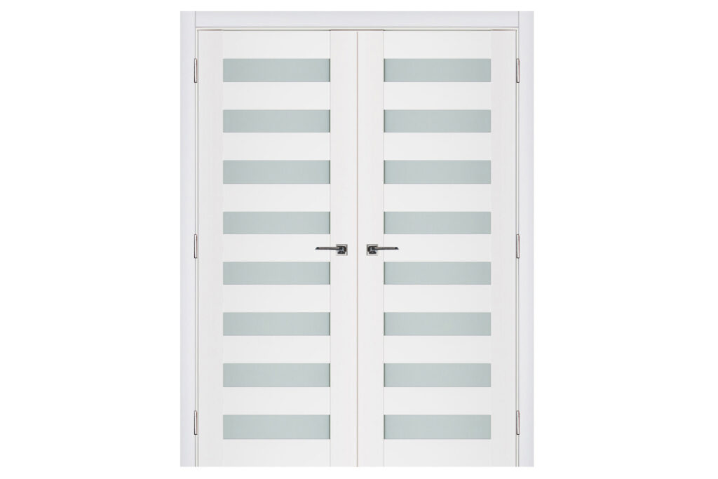 Nova Triplex 025 Soft White Laminated Modern Interior Door - Double Door