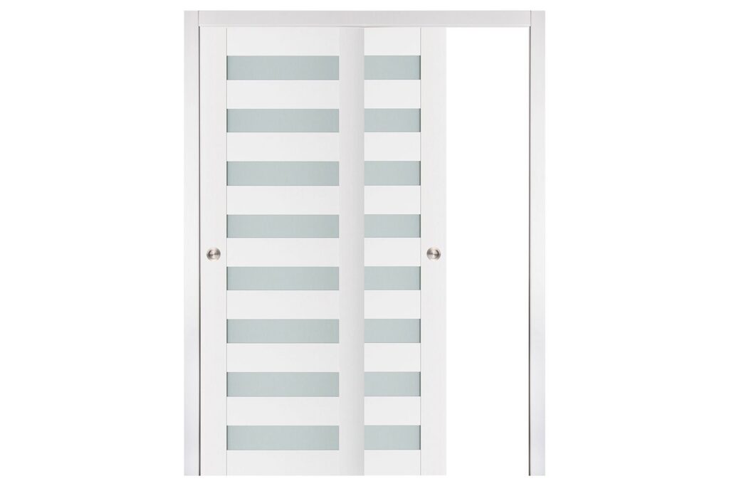 Nova Triplex 025 Soft White Laminated Modern Interior Door - Bypass Door