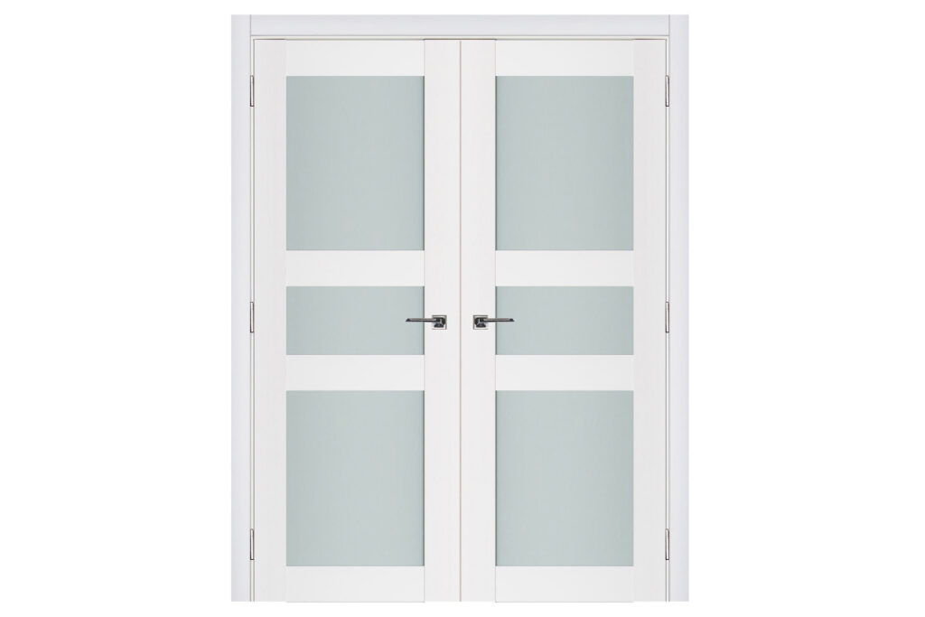 Nova Triplex 029 Soft White Laminated Modern Interior Door - Double Door